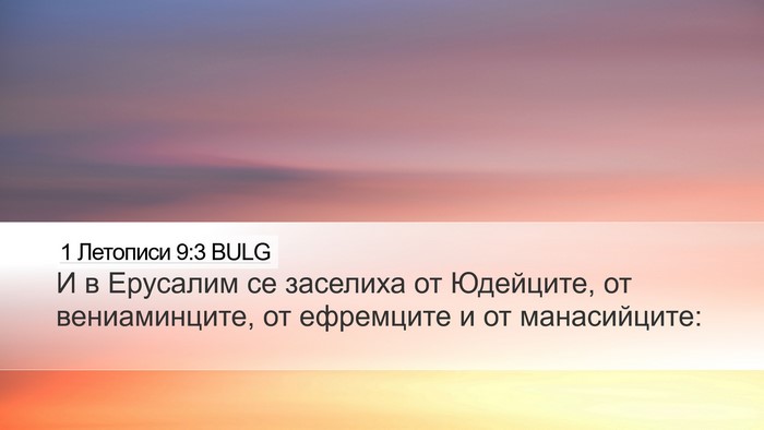 1 Летописи 9:3 BULG Bible Verse Image