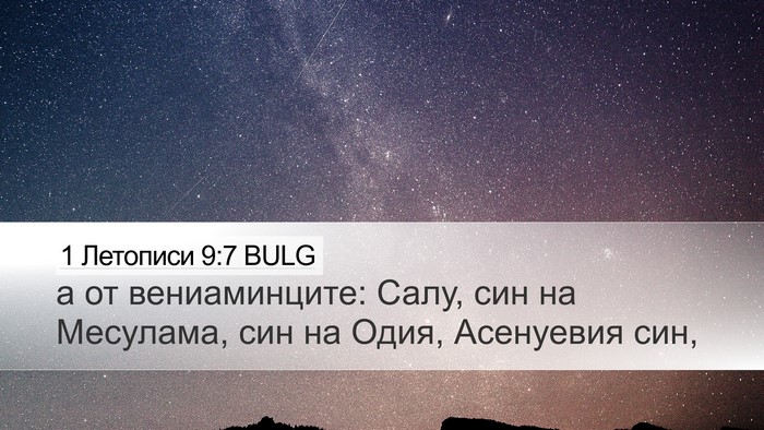 1 Летописи 9:7 BULG Bible Verse Image
