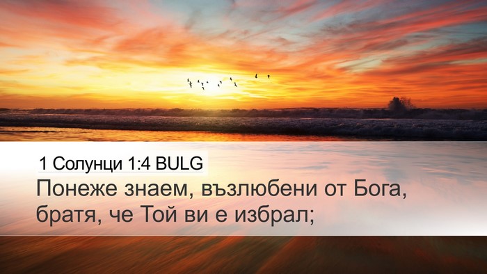 1 Солунци 1:4 BULG Desktop Wallpaper - Понеже знаем, възлюбени от - Desktop Bible Verse Wallpaper