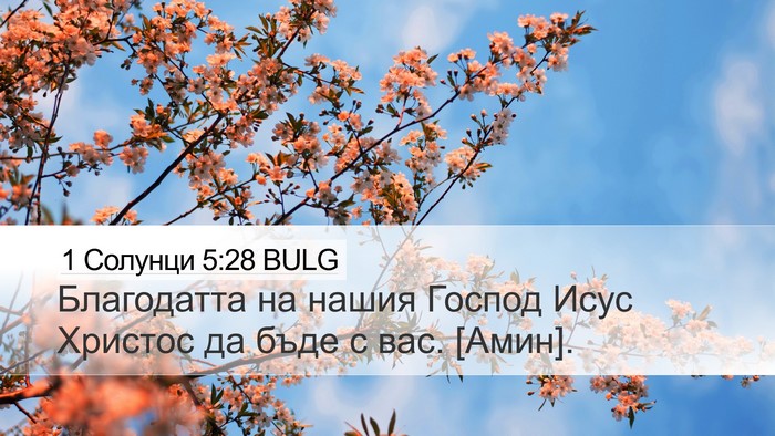 1 Солунци 5:28 BULG Desktop Wallpaper - Благодатта на нашия Господ - Desktop Bible Verse Wallpaper
