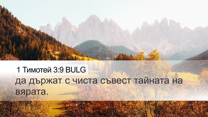 1 Тимотей 3:9 BULG Desktop Wallpaper - да държат с чиста съвест - Desktop Bible Verse Wallpaper