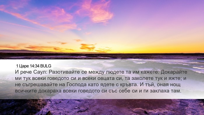 1 Царе 14:34 BULG Desktop Wallpaper - И рече Саул: Разотивайте се - Desktop Bible Verse Wallpaper