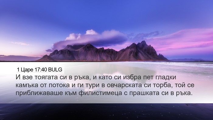 1 Царе 17:40 BULG Bible Verse Image