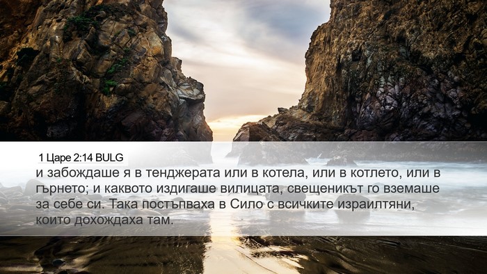 1 Царе 2:14 BULG Desktop Wallpaper - и забождаше я в тенджерата - Desktop Bible Verse Wallpaper