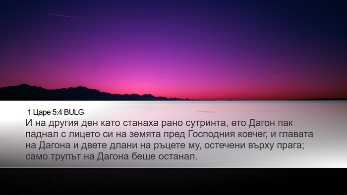 1 Царе 5:4 BULG Desktop Wallpaper - И на другия ден като - Desktop Bible Verse Wallpaper