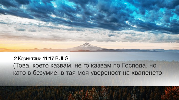2 Коринтяни 11:17 BULG Bible Verse Image