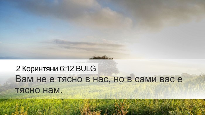 2 Коринтяни 6:12 BULG Bible Verse Image