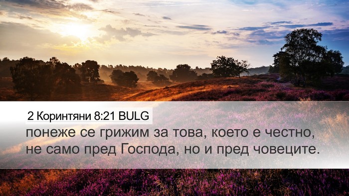 2 Коринтяни 8:21 BULG Bible Verse Image