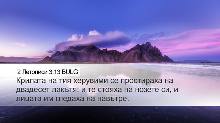 2 Летописи 3:13 BULG Desktop Wallpaper - Крилата на тия херувими се - Desktop Bible Verse Wallpaper