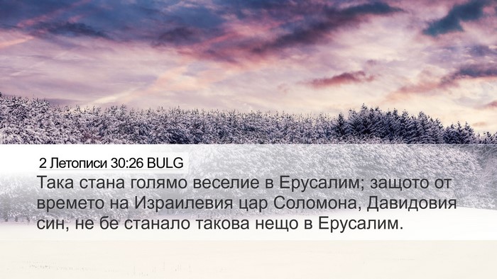 2 Летописи 30:26 BULG Bible Verse Image