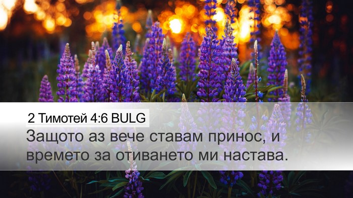 2 Тимотей 4:6 BULG Bible Verse Image