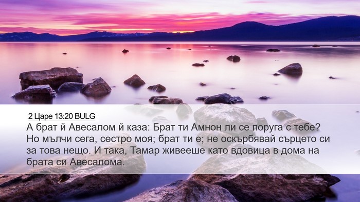 2 Царе 13:20 BULG Desktop Wallpaper - А брат й Авесалом й каза: - Desktop Bible Verse Wallpaper
