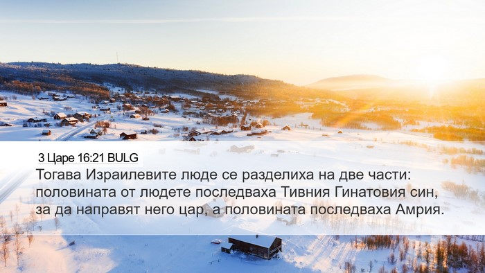 3 Царе 16:21 BULG Desktop Wallpaper - Тогава Израилевите люде се - Desktop Bible Verse Wallpaper
