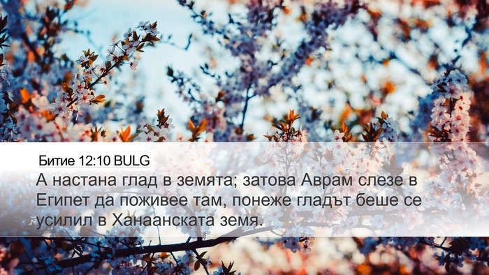 Битие 12:10 BULG Bible Verse Image