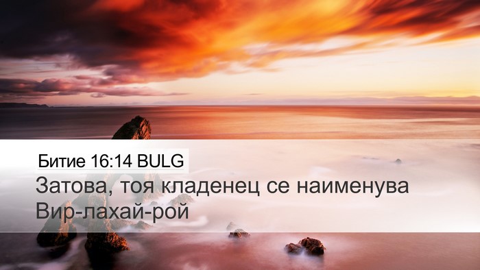 Битие 16:14 BULG Bible Verse Image