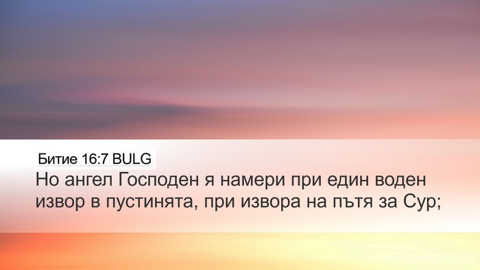 Битие 16:7 BULG Bible Verse Image