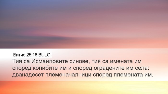Битие 25:16 BULG Bible Verse Image