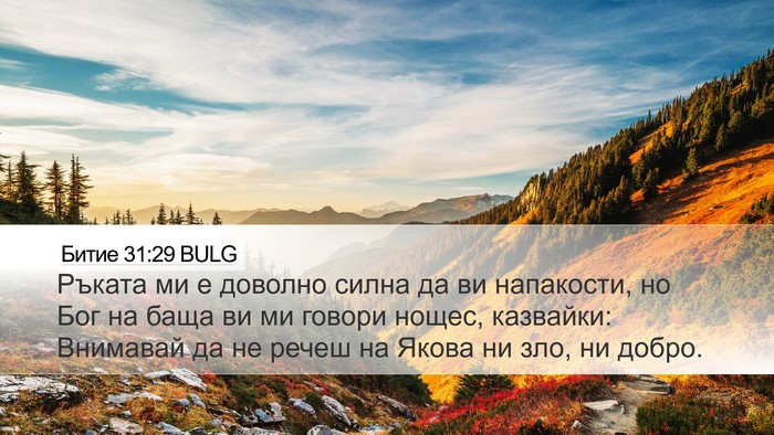 Битие 31:29 BULG Bible Verse Image
