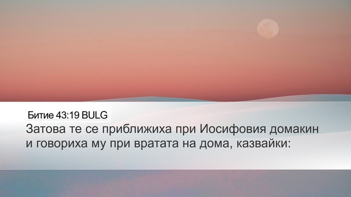 Битие 43:19 BULG Bible Verse Image