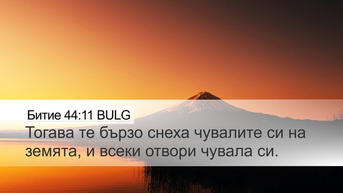 Битие 44:11 BULG Desktop Wallpaper - Тогава те бързо снеха - Desktop Bible Verse Wallpaper