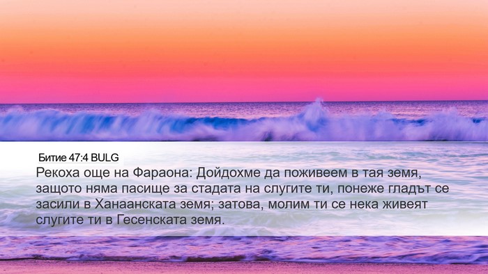 Битие 47:4 BULG Desktop Wallpaper - Рекоха още на Фараона: - Desktop Bible Verse Wallpaper