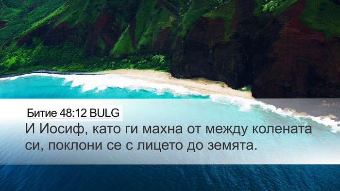 Битие 48:12 BULG Desktop Wallpaper - И Иосиф, като ги махна от - Desktop Bible Verse Wallpaper