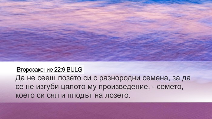 Второзаконие 22:9 BULG Desktop Wallpaper - Да не сееш лозето си с - Desktop Bible Verse Wallpaper