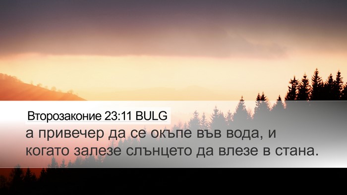 Второзаконие 23:11 BULG Desktop Wallpaper - а привечер да се окъпе във - Desktop Bible Verse Wallpaper