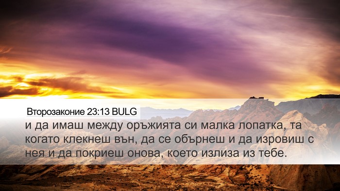 Второзаконие 23:13 BULG Desktop Wallpaper - и да имаш между оръжията си - Desktop Bible Verse Wallpaper
