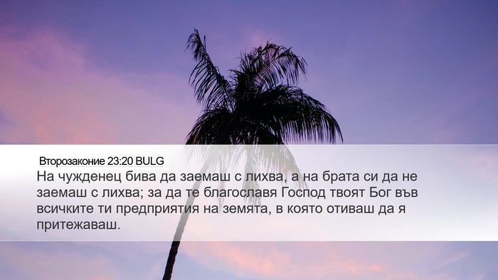 Второзаконие 23:20 BULG Desktop Wallpaper - На чужденец бива да заемаш - Desktop Bible Verse Wallpaper