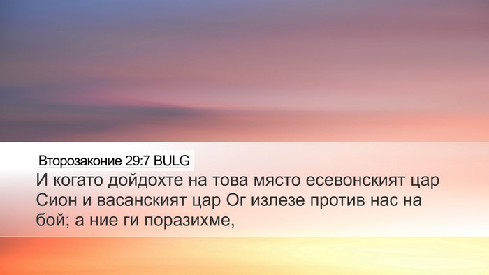 Второзаконие 29:7 BULG Bible Verse Image