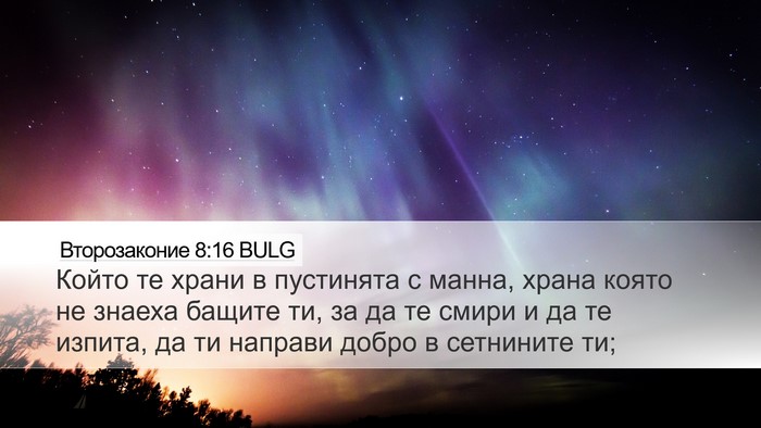 Второзаконие 8:16 BULG Bible Verse Image