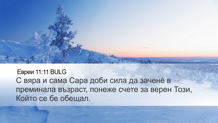 Евреи 11:11 BULG Bible Verse Image