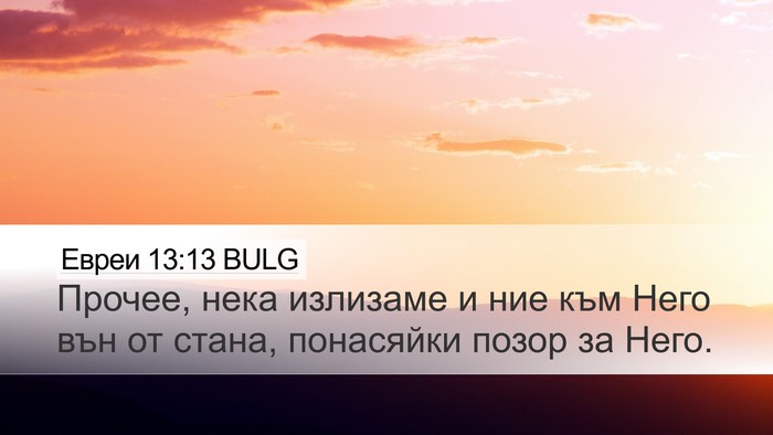 Евреи 13:13 BULG Bible Verse Image