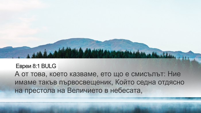 Евреи 8:1 BULG Bible Verse Image