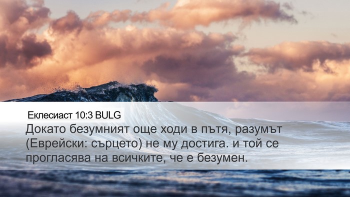 Еклесиаст 10:3 BULG Desktop Wallpaper - Докато безумният още ходи - Desktop Bible Verse Wallpaper