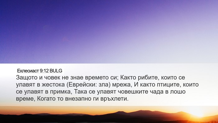 Еклесиаст 9:12 BULG Bible Verse Image