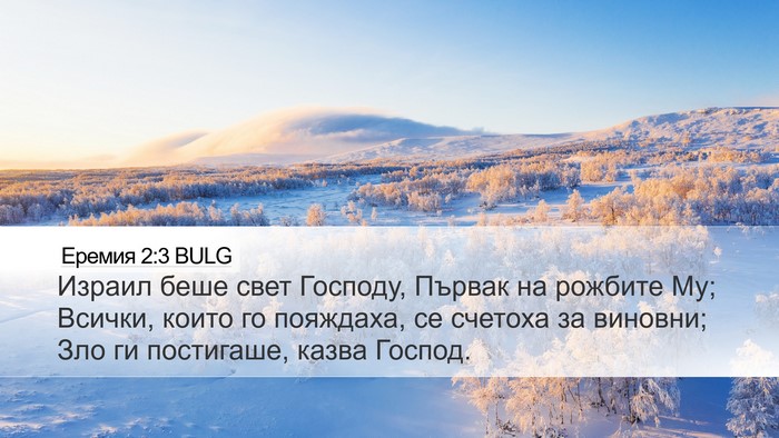 Еремия 2:3 BULG Desktop Wallpaper - Израил беше свет Господу, - Desktop Bible Verse Wallpaper