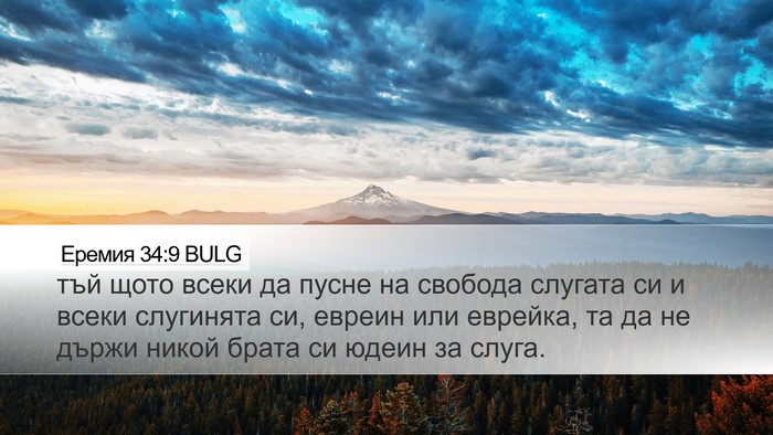 Еремия 34:9 BULG Desktop Wallpaper - тъй щото всеки да пусне на - Desktop Bible Verse Wallpaper