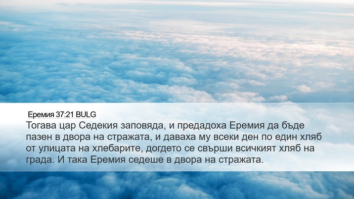 Еремия 37:21 BULG Bible Verse Image