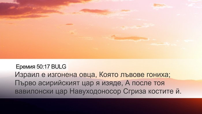 Еремия 50:17 BULG Bible Verse Image
