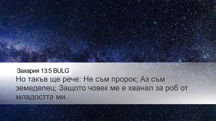 Захария 13:5 BULG Desktop Wallpaper - Но такъв ще рече: Не съм - Desktop Bible Verse Wallpaper