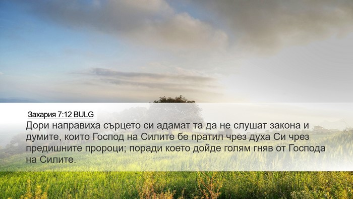 Захария 7:12 BULG Bible Verse Image