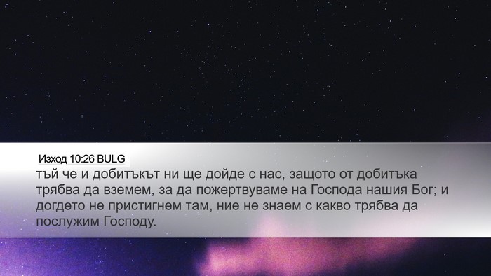 Изход 10:26 BULG Desktop Wallpaper - тъй че и добитъкът ни ще - Desktop Bible Verse Wallpaper