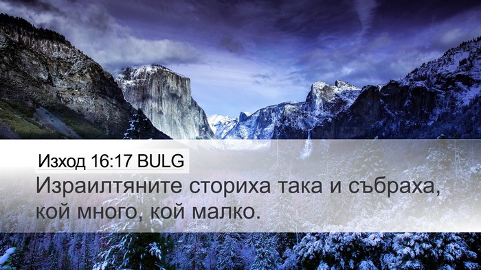 Изход 16:17 BULG Desktop Wallpaper - Израилтяните сториха така - Desktop Bible Verse Wallpaper
