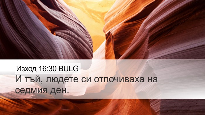 Изход 16:30 BULG Desktop Wallpaper - И тъй, людете си отпочиваха - Desktop Bible Verse Wallpaper