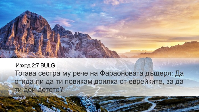 Изход 2:7 BULG Desktop Wallpaper - Тогава сестра му рече на - Desktop Bible Verse Wallpaper