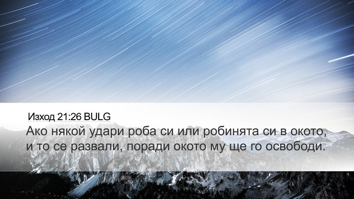 Изход 21:26 BULG Desktop Wallpaper - Ако някой удари роба си или - Desktop Bible Verse Wallpaper