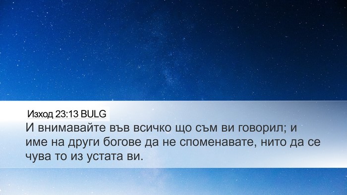 Изход 23:13 BULG Bible Verse Image