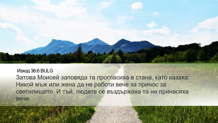 Изход 36:6 BULG Desktop Wallpaper - Затова Моисей заповяда та - Desktop Bible Verse Wallpaper